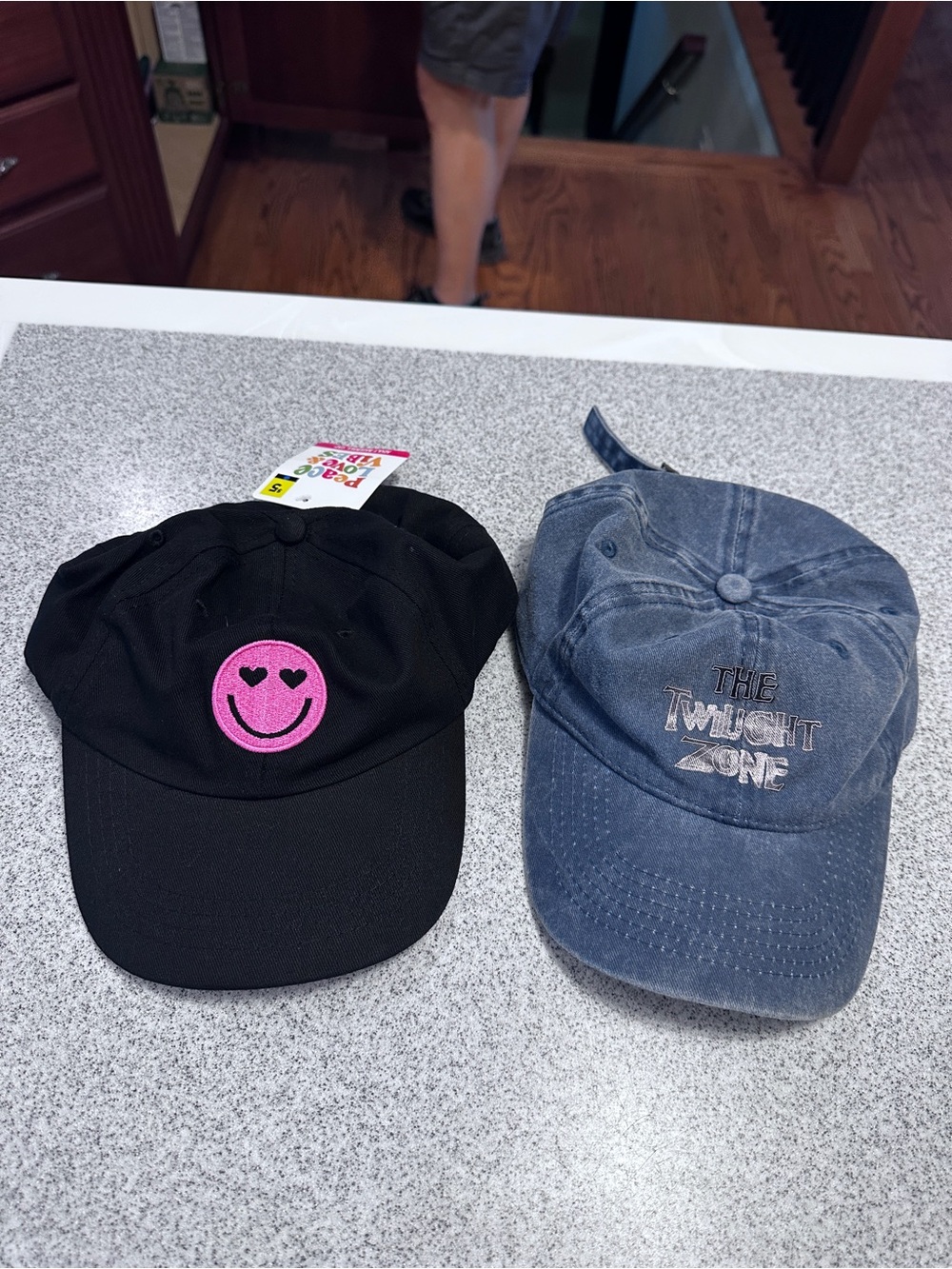 Ladies Black Cap with Pink Smiley Patch & Twilight Zone Unbranded